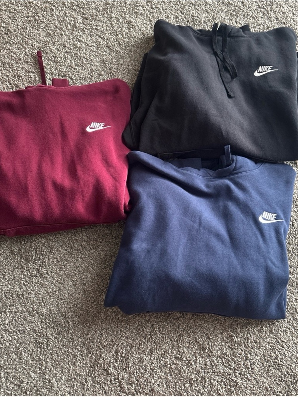 Nike Hoodie Bundle — Black, Navy, Burgundy